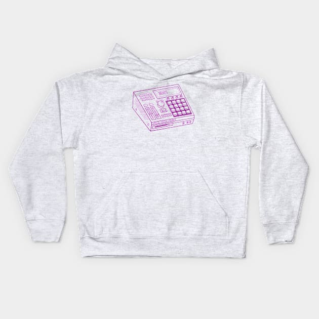 Beat Maker (Violet Lines) Analog / Music Kids Hoodie by Analog Digital Visuals